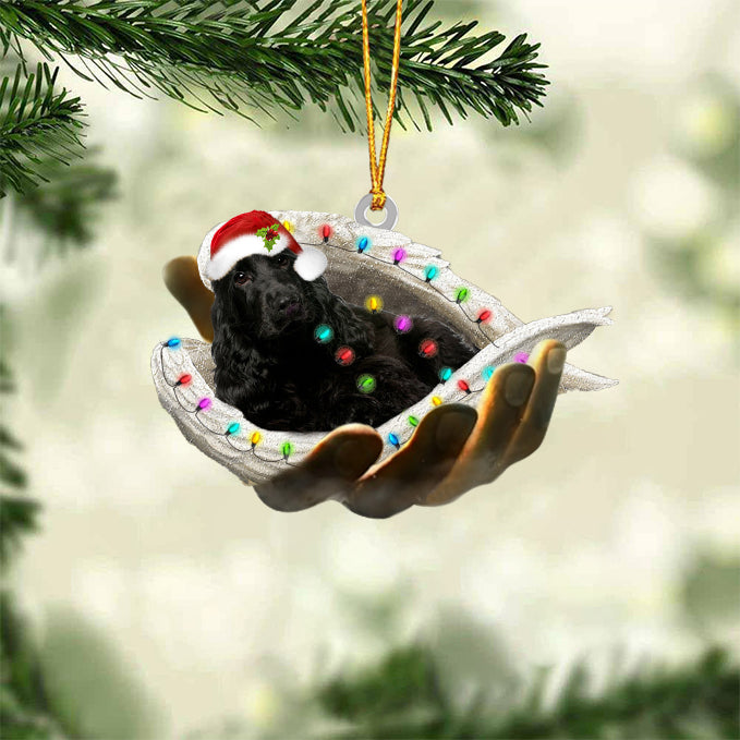 Black Cocker Spaniel Sleeping Angel In God Hand Christmas Ornament Godmerch Ornament - Best gifts your whole family