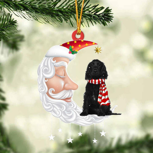 Black Cocker Spaniel With Santa Christmas Ornament Dog Christmas Ornament - Best gifts your whole family