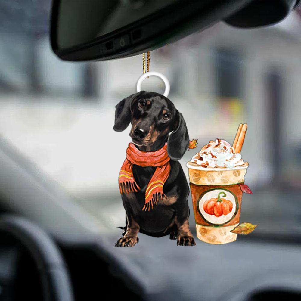 Black Dachshund-Pumpkin Spice Kinda-Two Sided Ornament - Best gifts your whole family
