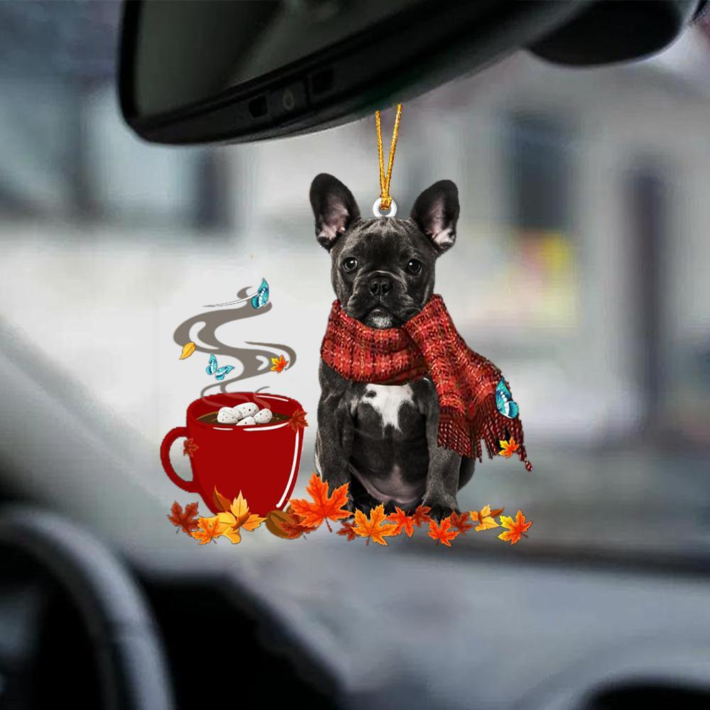 Black French Bulldog-Fall Chocolate-Two Sided Ornament - Best gifts your whole family