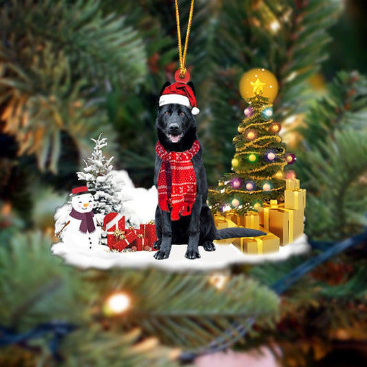 Black German Shepherd Christmas Ornament Christmas Tree Hanging Acrylic Ornament Gift - Best gifts your whole family