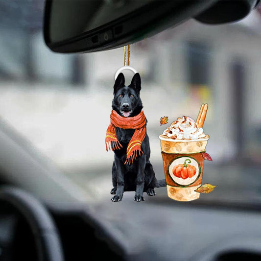 Black German Shepherd-Pumpkin Spice Kinda-Two Sided Ornament - Best gifts your whole family