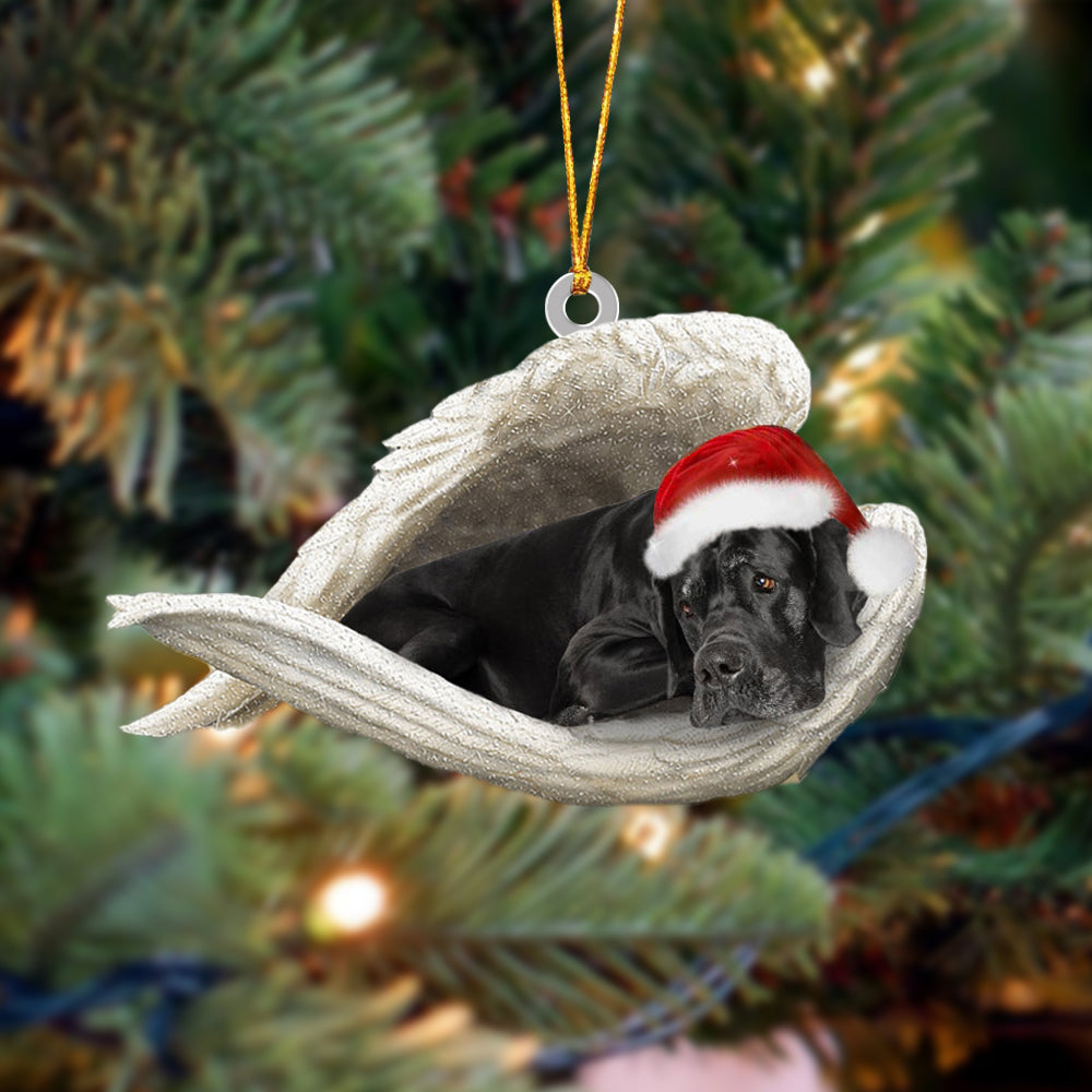 Black Great Dane Sleeping Angel Christmas Ornament Godmerc - Best gifts your whole family