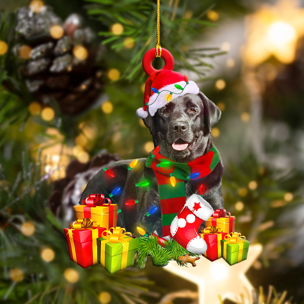 Black Labrador Christmas Shape Ornament - Best gifts your whole family