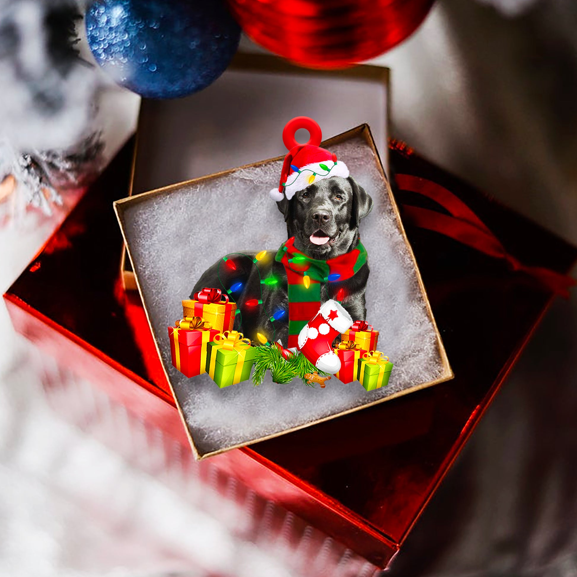 Black Labrador Christmas Shape Ornament - Best gifts your whole family