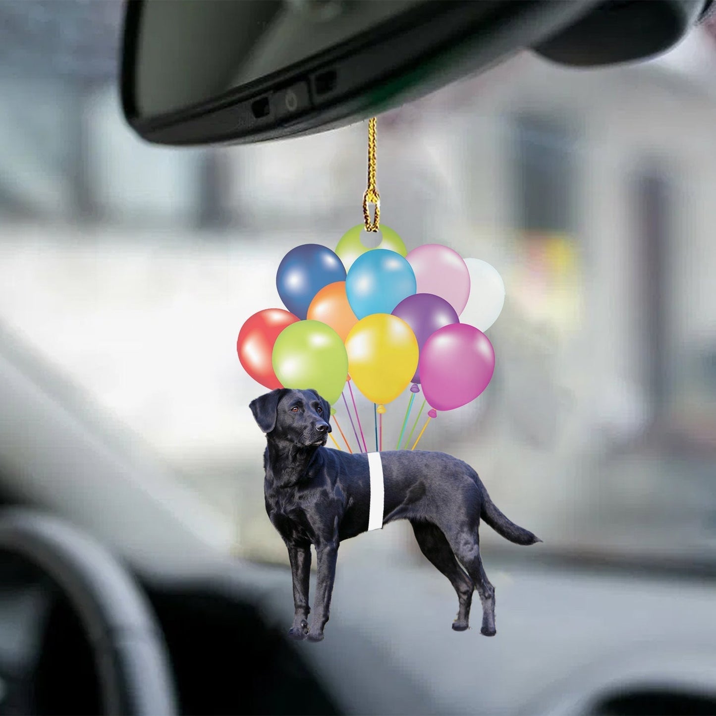Black Labrador Fly With Bubbles Hanging Ornament Dog Ornament Godmerc - Best gifts your whole family