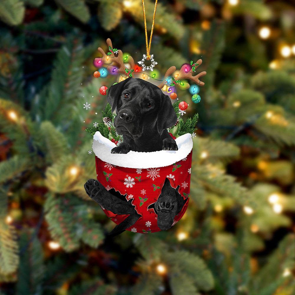 BLACK Labrador In Snow Pocket Christmas Ornament Godmerc - Best gifts your whole family