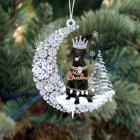 Black Labrador Retriever Diamond Moon Merry Christmas Ornament Christmas Gifts - Best gifts your whole family