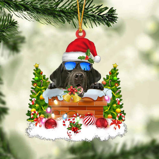 Black Labrador Retriever In The Chimney Hanging Ornament Dog Christmas Ornament - Best gifts your whole family