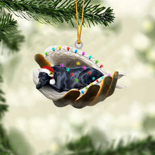 Black Labrador Sleeping Angel In God Hand Christmas Ornament Godmerch Ornament - Best gifts your whole family