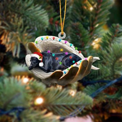 Black Labrador Sleeping Angel In God Hand Christmas Ornament Godmerch Ornament - Best gifts your whole family