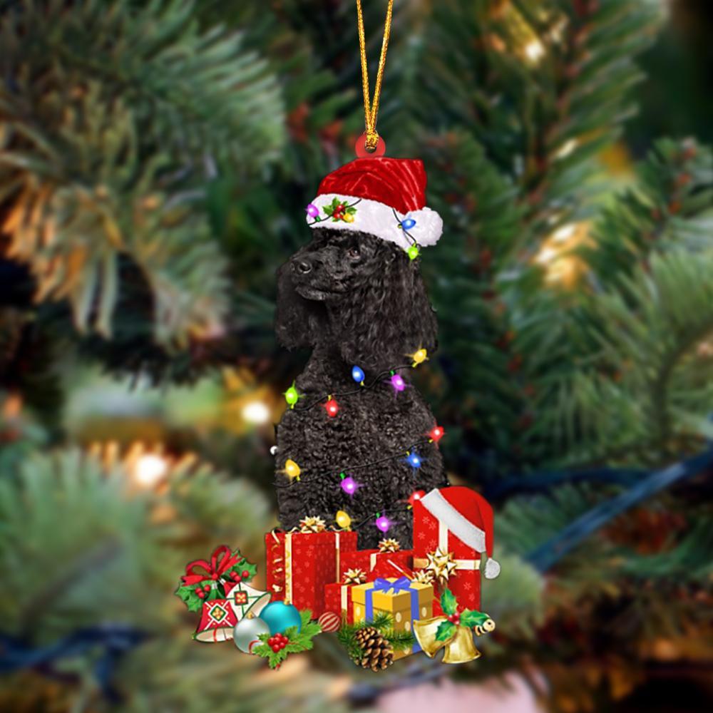 BLACK Miniature Poodle-Dog Be Christmas Tree Hanging Ornament - Best gifts your whole family