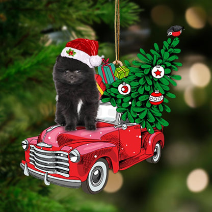 Black Pomeranian C-Pine Truck Hanging Ornament - Best gifts your whole family