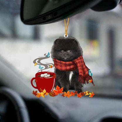 BLACK Pomeranian-Fall Chocolate-Two Sided Ornament - Best gifts your whole family
