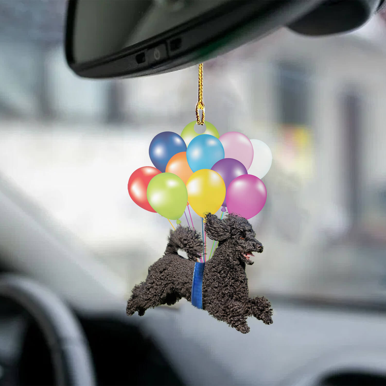 Black Poodle Fly With Bubbles Dog Hanging Ornament Dog Ornament Godmerc - Best gifts your whole family