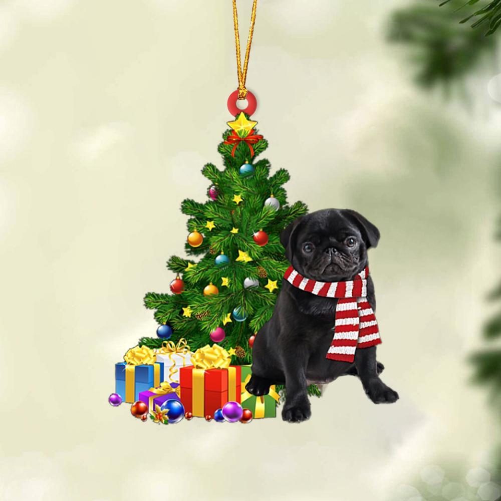 Black Pug 1-Christmas Star Hanging Ornament - Best gifts your whole family