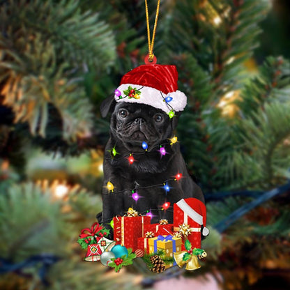BLACK Pug 1-Dog Be Christmas Tree Hanging Ornament - Best gifts your whole family
