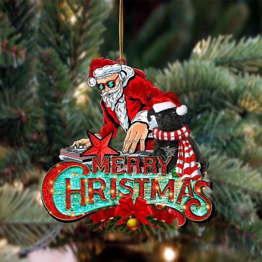 Black Pug-Christmas Rock Two Sided Ornament - Best gifts your whole family