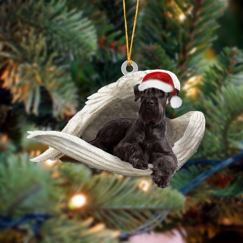 Black Schnauzer Sleeping Angel Christmas Ornament Dog Christmas Hanging Ornament - Best gifts your whole family