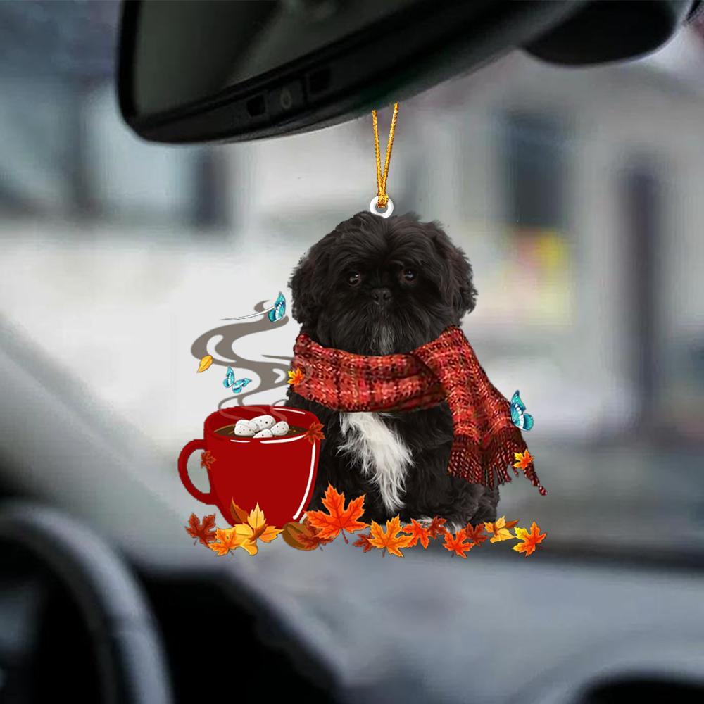 BLACK Shih Tzu-Fall Chocolate-Two Sided Ornament - Best gifts your whole family