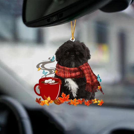 BLACK Shih Tzu-Fall Chocolate-Two Sided Ornament - Best gifts your whole family