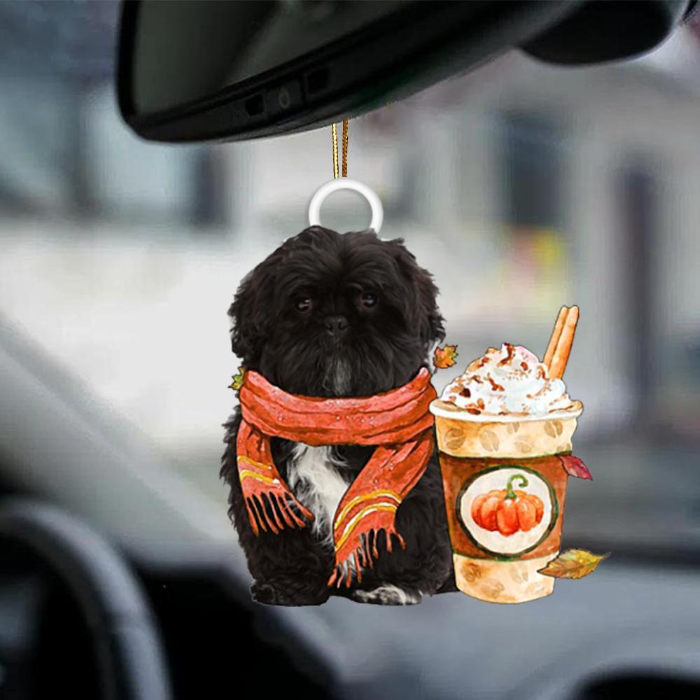 BLACK Shih Tzu-Pumpkin Spice Kinda-Two Sided Ornament - Best gifts your whole family