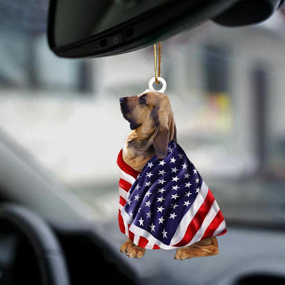 Bloodhound American Patriot Flag Two Sided Ornament - Best gifts your whole family