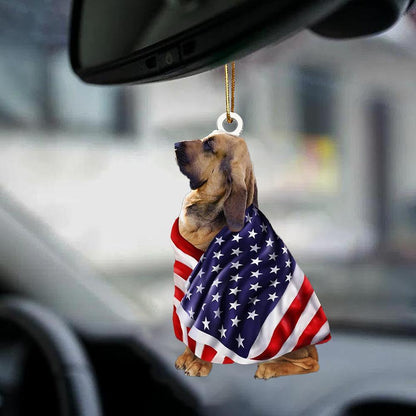Bloodhound American Patriot Flag Two Sided Ornament - Best gifts your whole family