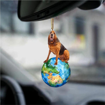 Bloodhound-Around My Dog-Two Sided Ornament - Best gifts your whole family