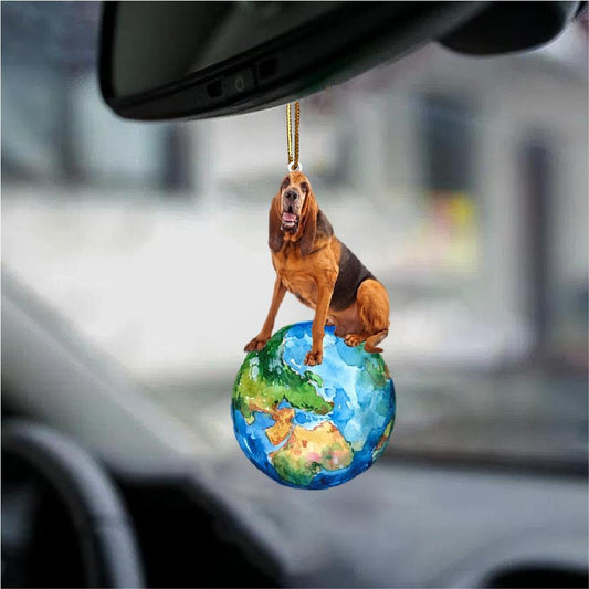 Bloodhound-Around My Dog-Two Sided Ornament - Best gifts your whole family