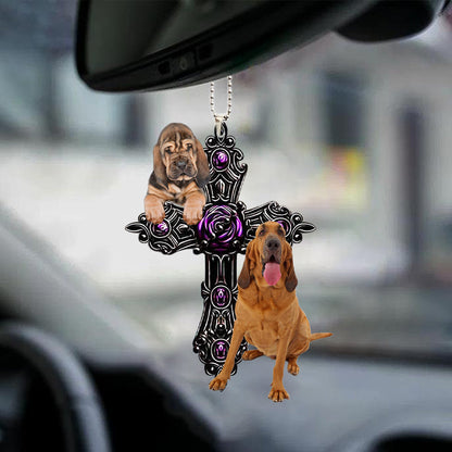 Bloodhound Pray For God Car Hanging Ornament Dog Pray For God Ornament Godmerc - Best gifts your whole family