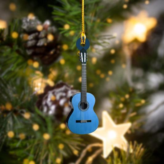 Blue Classic Guitar Car Ornament - Best gifts your whole family