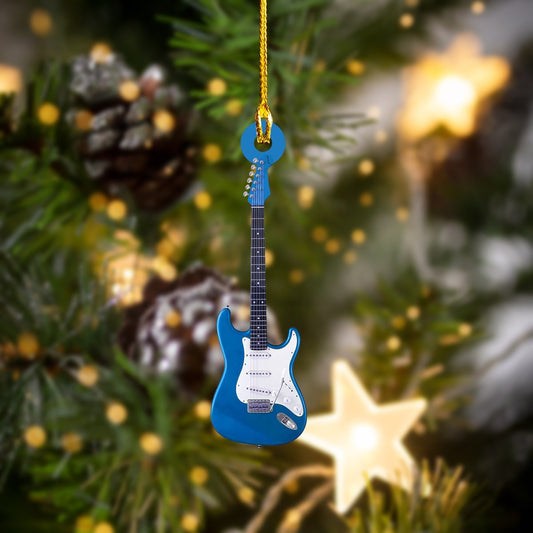 Blue Electric Guitar Car Ornament - Best gifts your whole family