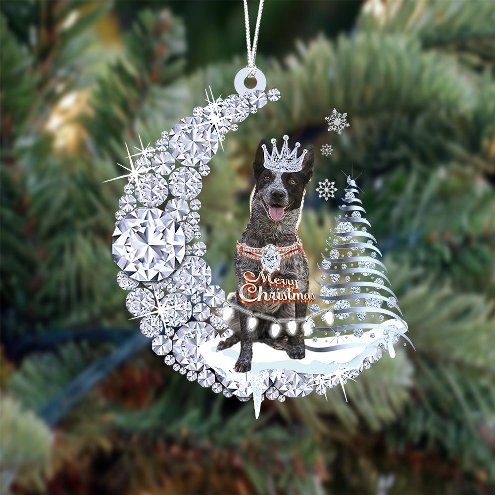 Blue Heeler Diamond Moon Merry Christmas Ornament Christmas Gift For Dog Lover - Best gifts your whole family