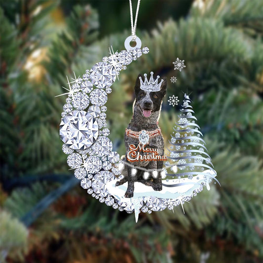 Blue Heeler Diamond Moon Merry Christmas Ornament Christmas Gift For Dog Lover - Best gifts your whole family