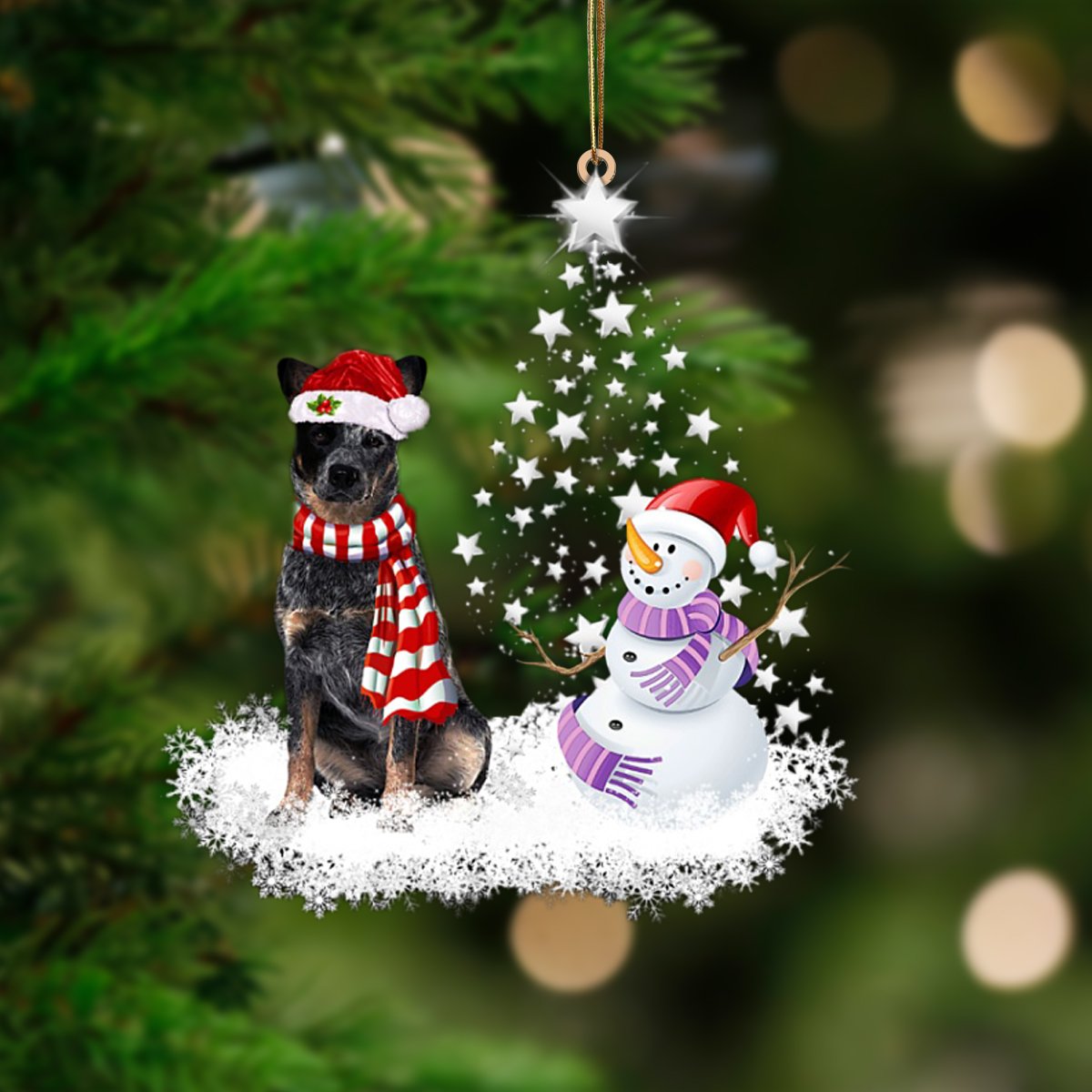 Blue Heeler-Star Tree Hanging Ornament - Best gifts your whole family