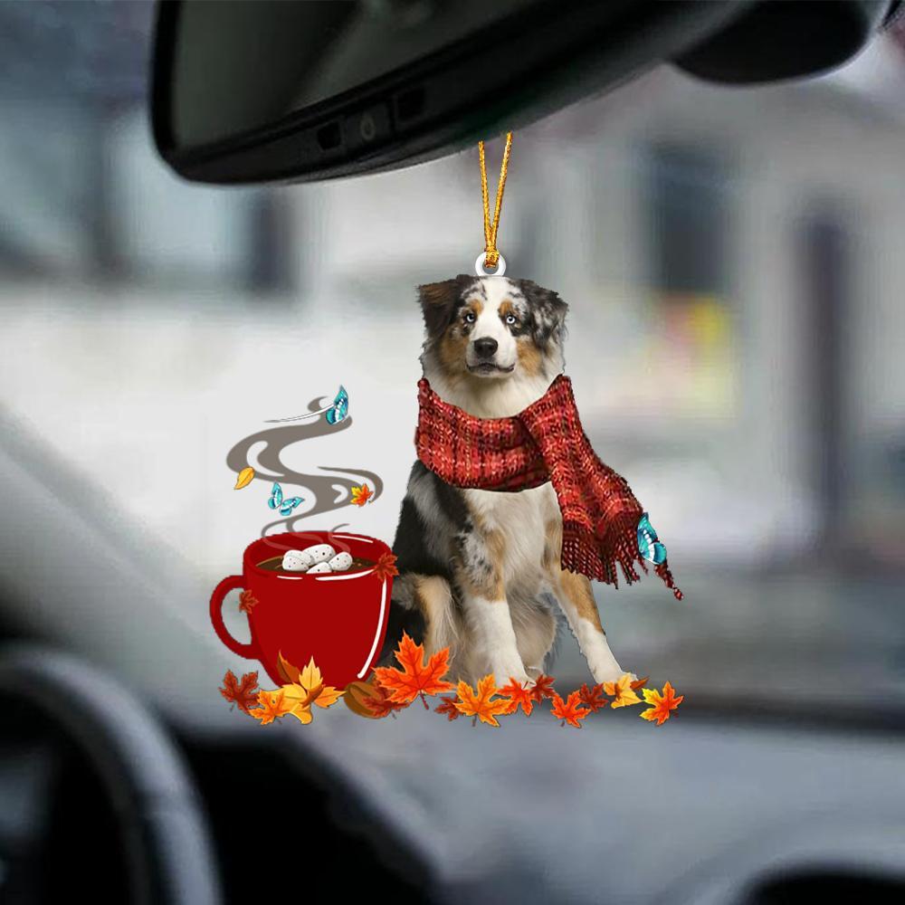Blue Merle Australian Shepherd-Fall Chocolate-Two Sided Ornament - Best gifts your whole family