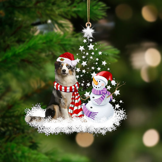 BLUE MERLE Australian Shepherd-Star Tree Hanging Ornament - Best gifts your whole family