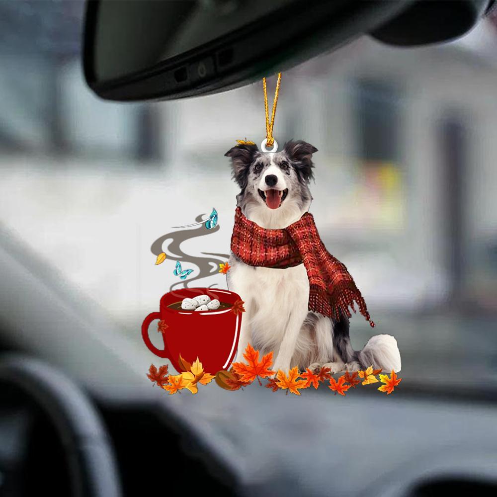 Blue Merle Collie-Fall Chocolate-Two Sided Ornament - Best gifts your whole family