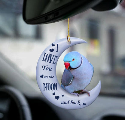 Blue Ringneck Moon Back Gift For Bird Lover Two Sided Ornaments - Best gifts your whole family