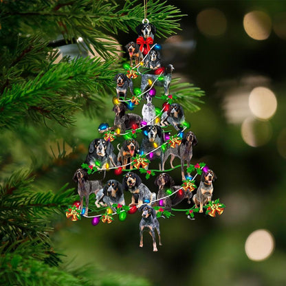 Bluetick Coonhound-Christmas Tree Lights-Two Sided Ornament - Best gifts your whole family