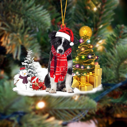 Border Collie Christmas Ornament Christmas Tree Hanging Acrylic Ornament Gift - Best gifts your whole family