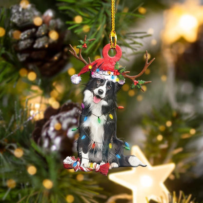 Border Collie Christmas Shape Ornament - Best gifts your whole family