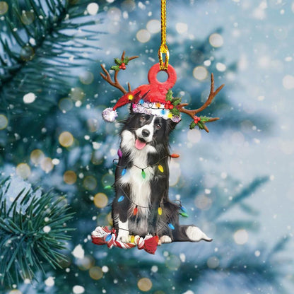 Border Collie Christmas Shape Ornament - Best gifts your whole family