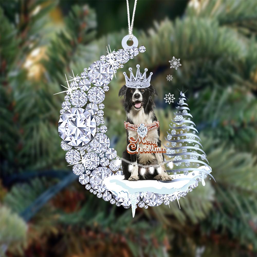 Border Collie Diamond Moon Merry Christmas Ornament Dog Ornament - Best gifts your whole family