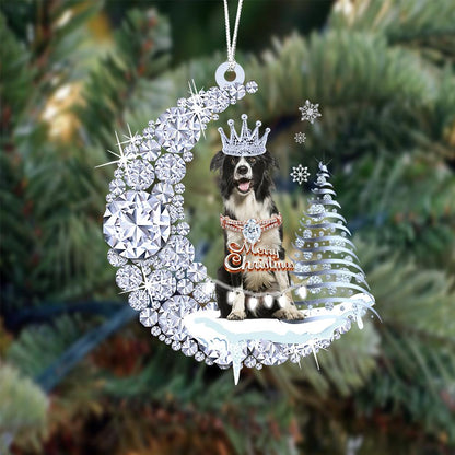 Border Collie Diamond Moon Merry Christmas Ornament Dog Ornament - Best gifts your whole family