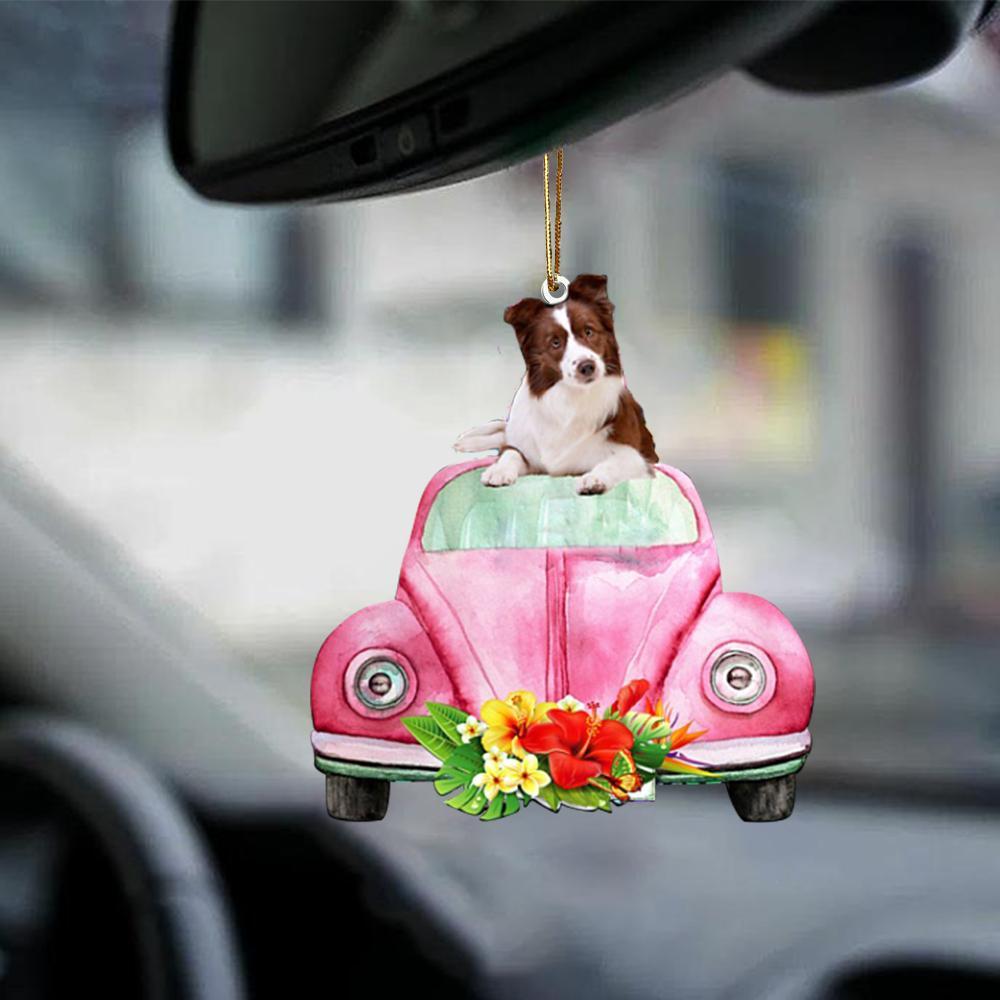 Border Collie-Pink Hippie Car-Two Sided Ornament - Best gifts your whole family