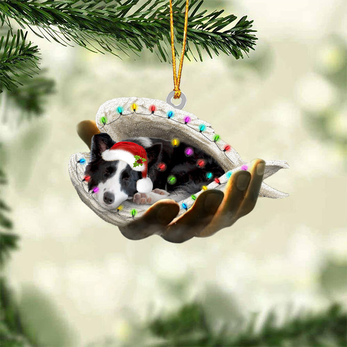Border Collie Sleeping Angel In God Hand Christmas Ornament Godmerch Ornament - Best gifts your whole family