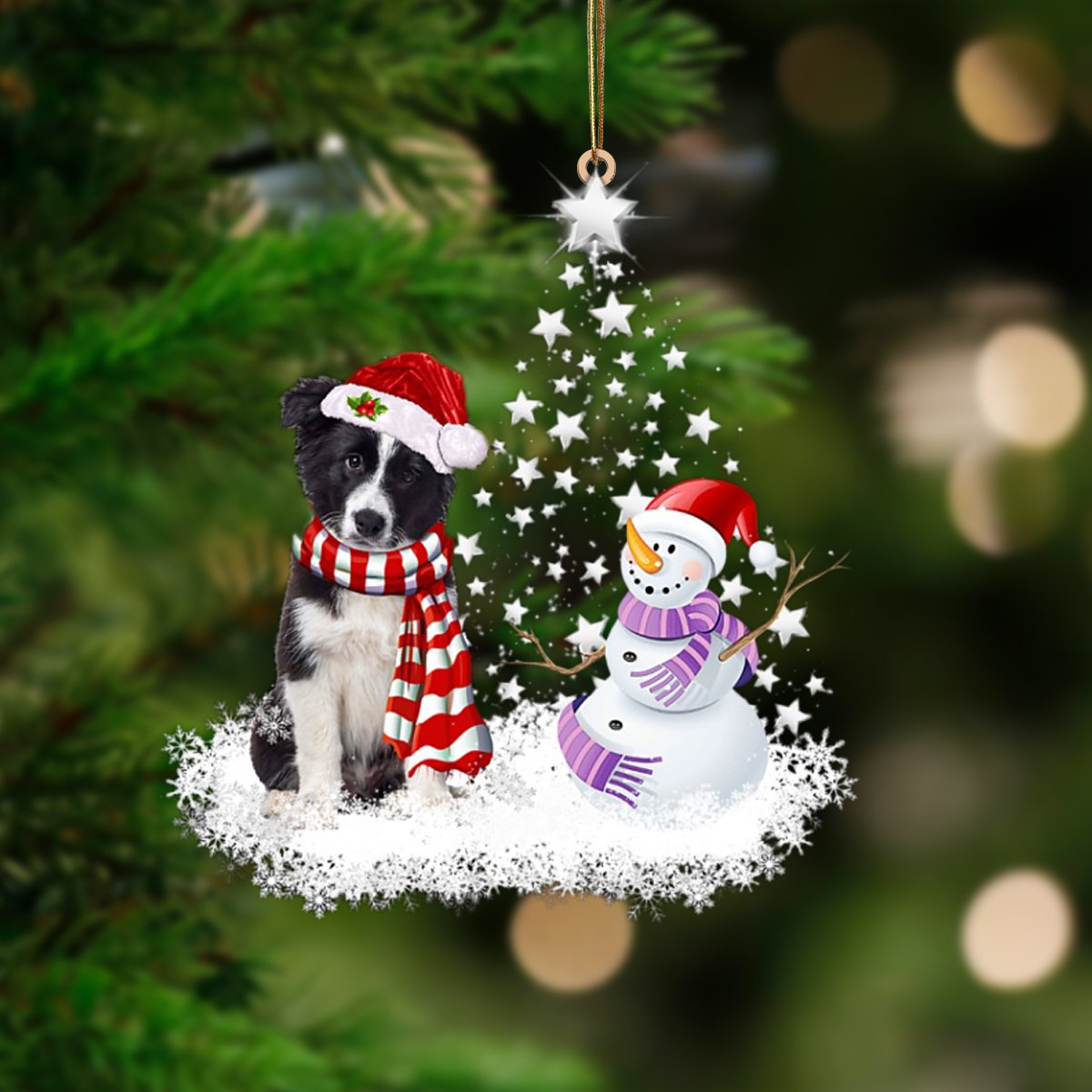 Border Collie-Star Tree Hanging Ornament - Best gifts your whole family