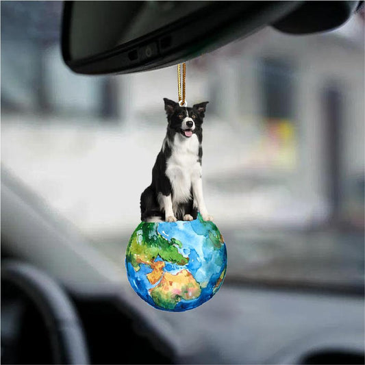 Border Collie2-Around My Dog-Two Sided Ornament - Best gifts your whole family